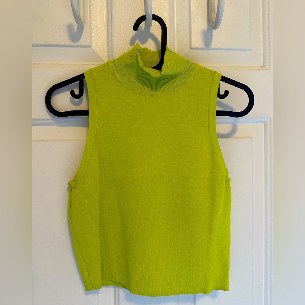 Zara High Neck Knit Tank Top